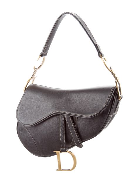 dior saddle bag black leather|authentic christian Dior saddle bag.